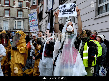 Protestation de fracturation Banque D'Images