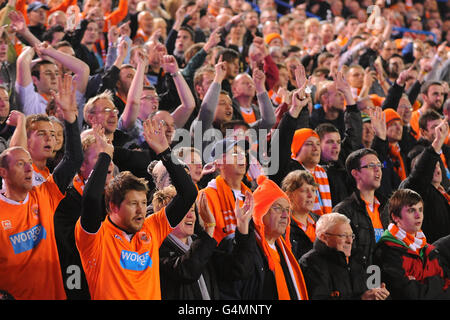 Football - npower football League Championship - Leeds United / Blackpool - Elland Road. Les fans de Blackpool fêtent Banque D'Images