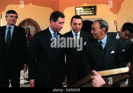 Le roi Hassan et le Prince Charles Banque D'Images