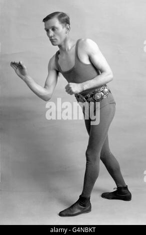 Boxe - poids aérien - Jimmy Wilde.Jimmy Wilde, champion du monde de boxe de poids-mouche, 1919. Banque D'Images