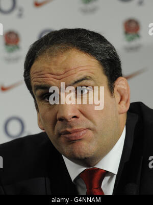 Rugby Union - Conférence de presse Martin Johnson - Twickenham.Martin Johnson lors d'une conférence de presse au stade de Twickenham, Londres. Banque D'Images