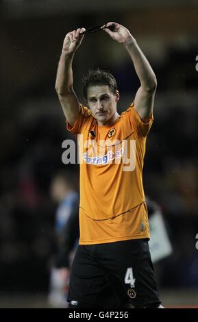 Football - Barclays Premier League - Wolverhampton Wanderers / Sunderland - Molineux.David Edwards de Wolverhampton Wanderers après le coup de sifflet final Banque D'Images