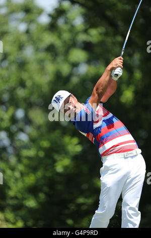 Oakmont, Pennsylvanie, USA. 18 Juin, 2016. Hideto Tanihara (JPN) Golf : Hideto Tanihara 17e trou du Japon au cours du deuxième tour de l'US Open Championship à Oakmont Country Club à Oakmont, Pennsylvanie, États-Unis d'Amérique . © Koji Aoki/AFLO SPORT/Alamy Live News Banque D'Images