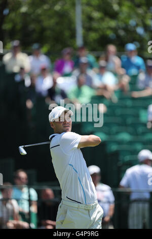 Oakmont, Pennsylvanie, USA. 18 Juin, 2016. Martin Kaymer (GER) Golf : Martin Kaymer de Germa 16e trou au cours du deuxième tour de l'US Open Championship à Oakmont Country Club à Oakmont, Pennsylvanie, États-Unis d'Amérique . © Koji Aoki/AFLO SPORT/Alamy Live News Banque D'Images