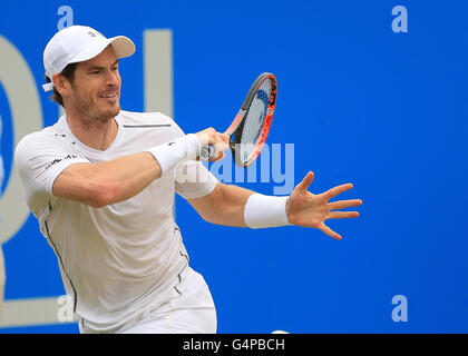 La Queens Club, London, UK. 19 Juin, 2016. Aegon Championships Final. Andy Murray contre Milos Raonic. Andy Murray retourne servir : Action Crédit Plus Sport/Alamy Live News Banque D'Images