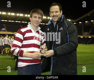 Rugby Union - Brewin Dolphin Schools Cup - finale moins de 16 ans - Dollar Academy v George Watsons' College - Murrayfield Banque D'Images