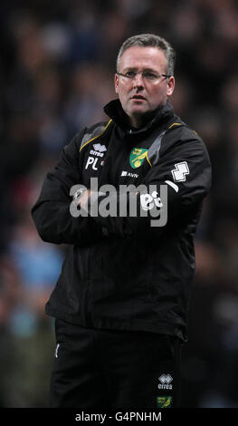 Football - Barclays Premier League - Manchester City / Norwich City - Etihad Stadium. Paul Lambert, directeur de Norwich City Banque D'Images