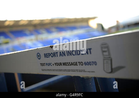 Soccer - npower football League Championship - Peterborough United v Coventry City - London Road.Une vue générale de la signalisation à London Road, domicile de Peterborough United Banque D'Images