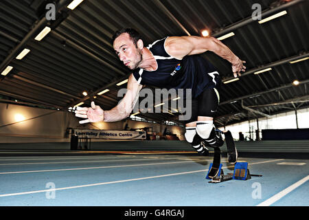 Oscar Pistorius Athlétisme - Fonction - Lee Valley Athletics Center Banque D'Images