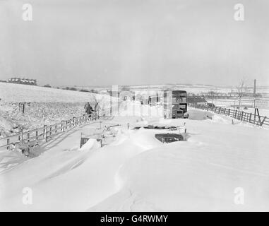 Météo - Neige de l'hiver - Lancashire Banque D'Images
