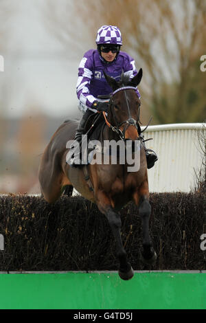 Ravastree est monté par le jockey Paddy Brennan saute pendant l'adhésion De Southwell Golf Club handicap Chase Banque D'Images