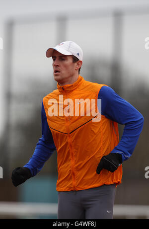 Nick Woodbridge en Grande-Bretagne pendant la séance photo de l'équipe moderne de Pentathlon à l'Université de Bath, Bath. APPUYEZ SUR ASSOCIATION photo. Date de la photo: Mercredi 25 janvier 2012. Le crédit photo devrait se lire comme suit : Nick Potts/PA Wire Banque D'Images