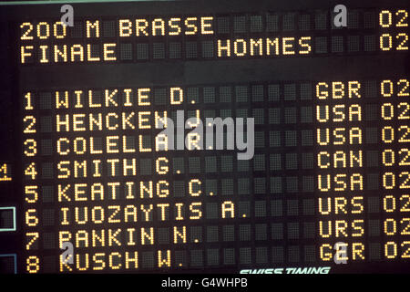 Natation - Jeux olympiques de Montréal 1976 - Finale 200m brasse Banque D'Images