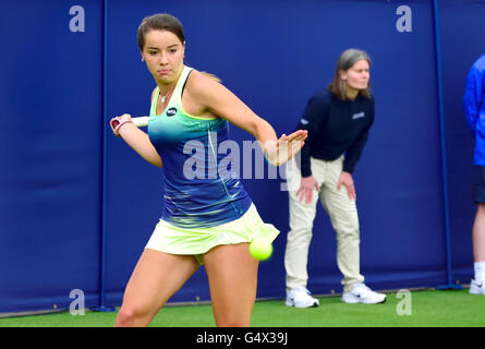 Jodie Burrage (GB) jouant dans le premier tour de qualification, Aegon International, Eastbourne, 2016. (Photographe accrédité) Banque D'Images