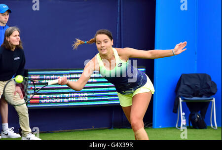 Jodie Burrage (GB) jouant dans le premier tour de qualification, Aegon International, Eastbourne, 2016. (Photographe accrédité) Banque D'Images