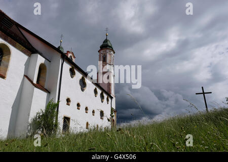 Dans l'Église Kreuzkirche Kalvarienberg à Bad Tölz, Bavière, Allemagne. Banque D'Images