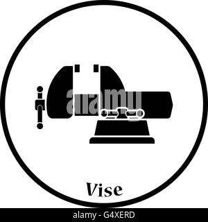 Icône de l'étau. Cercle mince de conception. Vector illustration. Illustration de Vecteur