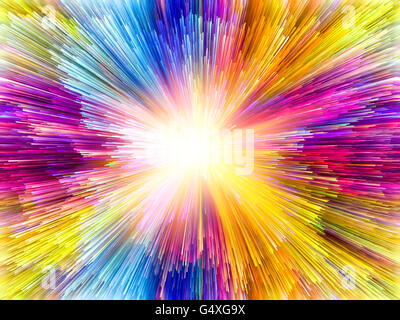 Explosion de couleurs série. L'abstraction artistique composé de rayures colorées sur l'objet de design, l'art et l'imagination Banque D'Images