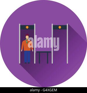 Détecteur de métal du stade avec l'inspection du châssis l'icône du ventilateur. Télévision couleur design. Vector illustration. Illustration de Vecteur