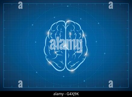 Cerveau vecteur symbole sur le plan stratégique. Illustration de Vecteur