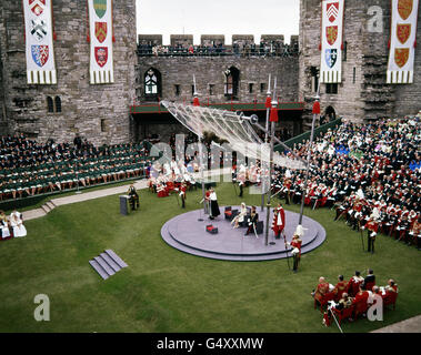 Image - Investiture du Prince de Galles - Château de Caernarfon Banque D'Images