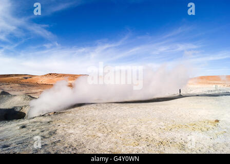 La Bolivie, la cuisson geyser, désert de sel, les geysers de Sol de Mañana à 5000m Banque D'Images