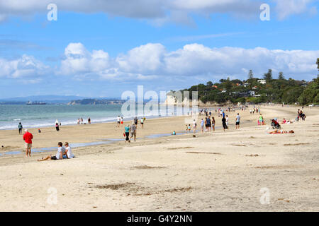 Nouvelle Zélande, île du nord, Auckland, Takapuna Beach Banque D'Images