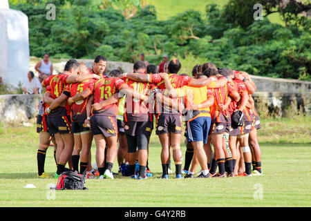 Les Îles Cook, match de rugby, Aitutaki Aitutaki Rarotonga Aitutaki, vs Team Banque D'Images