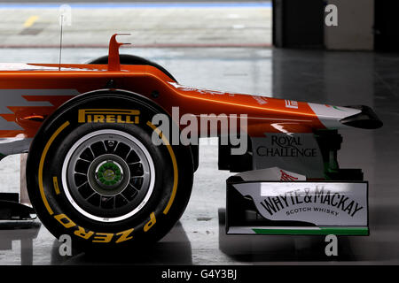 Courses automobiles - Formule 1 - lancement de la Force India VJM05 - circuit Silverstone.Le Sahara Force India VJM05 lors de son lancement sur le circuit Silverstone, dans le Northamptonshire. Banque D'Images