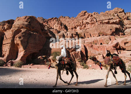 La Jordanie, l'UNESCO World Heritage site archéologique Petra, à l'origine connu comme Raqmu aux Nabatéens, Bosnien und her ... Nabataeer / historische Stadt Petra Banque D'Images