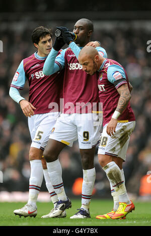 (Gauche-droite) James Tomkins, Carlton Cole et Julien Faubert de West Ham United Banque D'Images