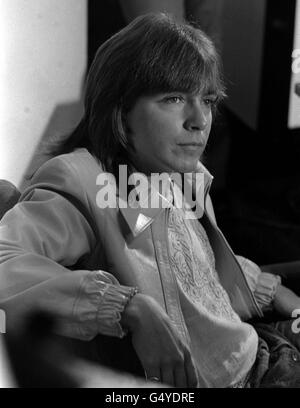 La star pop américaine David Cassidy lors d'une conférence de presse dans le terrain de football de Maine Road du Manchester City F.C. à Manchester Banque D'Images