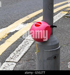 Gumdrop point de collecte sur un lampost, Banque D'Images