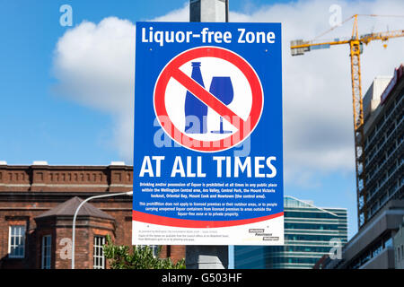 Nouvelle-zélande, Wellington, Wellington en signe d'interdiction de l'alcool Banque D'Images