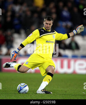 Football - championnat de la npower football League - Cardiff City / Peterborough United - Cardiff City Stadium. David Marshall, gardien de but de Cardiff Banque D'Images