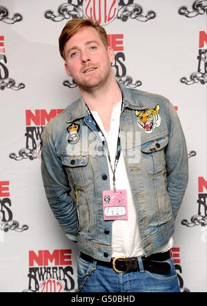 NME Awards 2012 - salle de presse - Londres.Ricky Wilson dans la salle de presse des prix NME 2012 à l'O2 Academy, Brixton, Londres. Banque D'Images