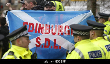 Les protestations de Glasgow Banque D'Images