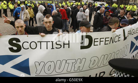 Les protestations de Glasgow Banque D'Images