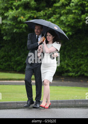 Les clients du Mar Hall resort de Renfrewshire, pour le mariage de l'acteur Martin Compston de Tianna Chanel Flynn. Banque D'Images