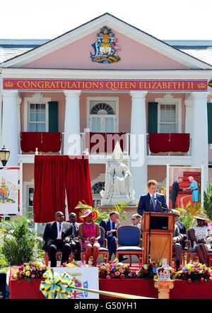 Le prince Harry visite au Bahamas - Jour 1 Banque D'Images