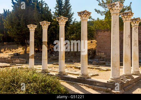 Temple d'Apollon de Corinthe Asklepion Kos Grèce Banque D'Images