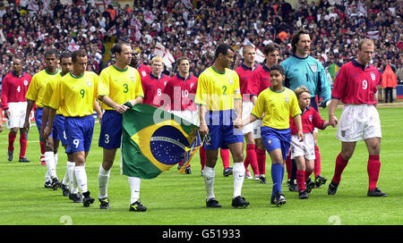 L'Angleterre v Brésil pitch Banque D'Images