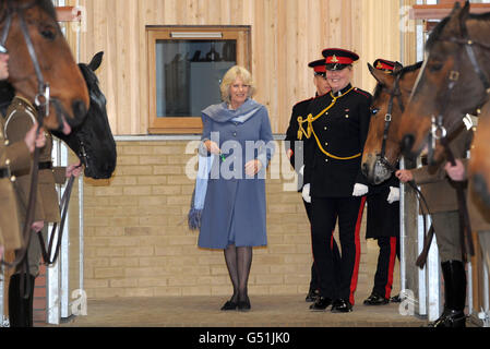 Duchesse de Cornouailles visite à la Troupe du Roi Royal Horse Artillery Banque D'Images