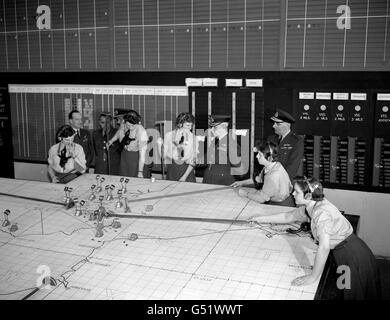 La salle des opérations de la RAF Banque D'Images