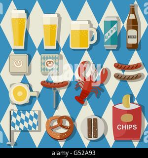 Icônes plates bière Illustration de Vecteur