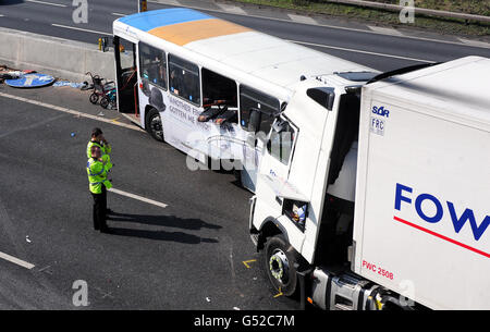 Accident d’autocar M5 Banque D'Images