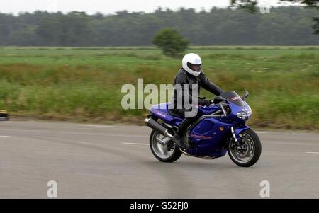 Tentative de Record motocycliste aveugle Banque D'Images