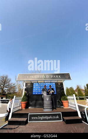 Courses hippiques - Winter Derby Day - Lingfield Park. Les gagnants se sont enclos à Lingfield Park Banque D'Images