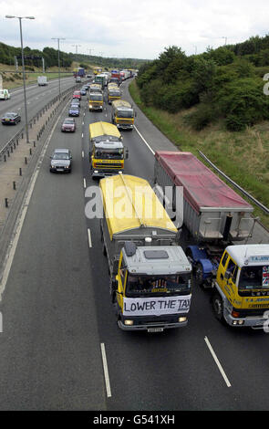 Crise du carburant autoroute M6 Banque D'Images