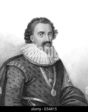 William Herbert, 3e comte de Pembroke, 1580-1630, un noble anglais, Lord Chamberlain, fondé Pembroke College, Oxford avec K Banque D'Images